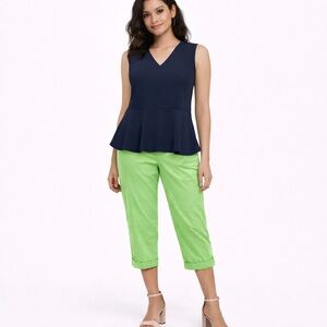 Vintage Women's Talbots Heritage Lime Green Capri Pants Size 10P